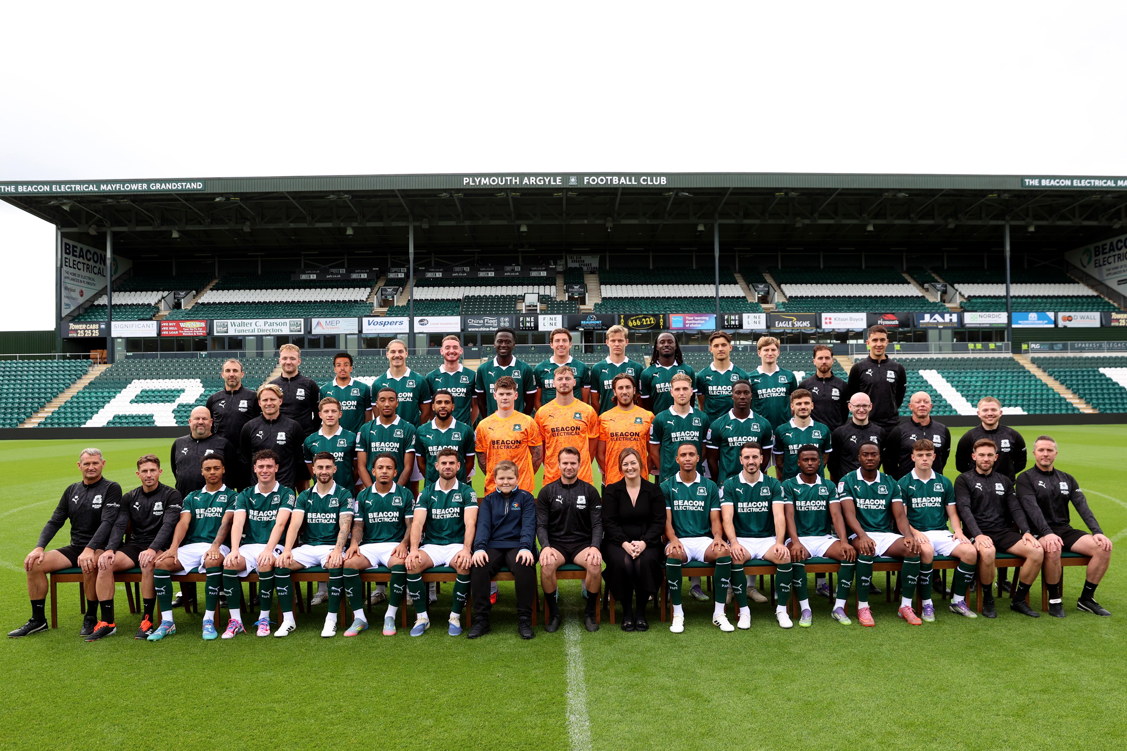 School pupils with Plymouth Argyle squad