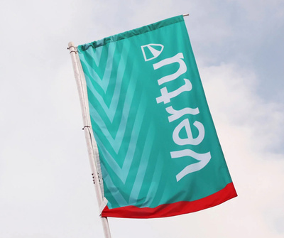 Vertu Banner on Used car and New car Forecourt