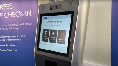 Kiosks available a certain dealerships allowing contact free vehicle check in