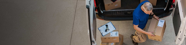 Man unloading a van