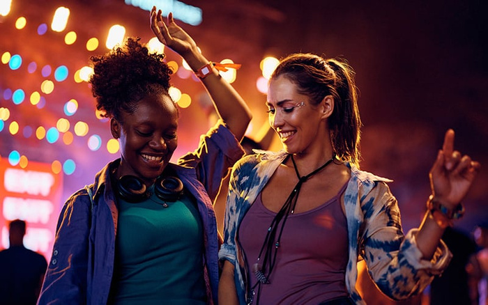 people at a festival