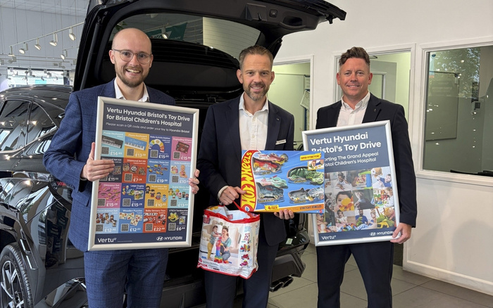 Vertu Hyundai Bristol Launches Toy Drive To Support Children's Hospital Charity